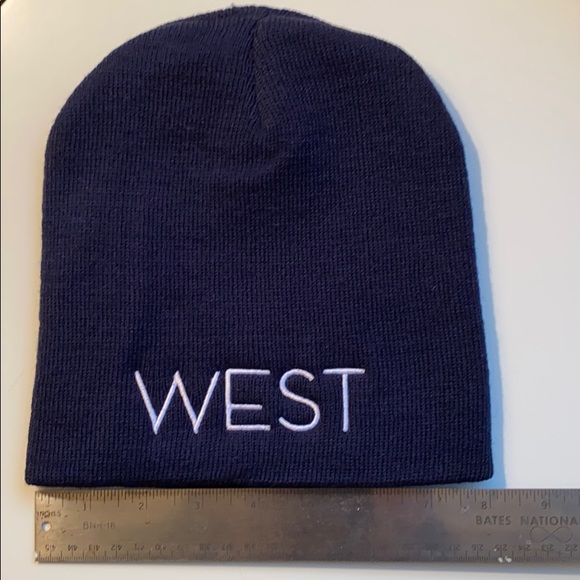 Navy West beanie hat acrylic - Picture 3 of 5